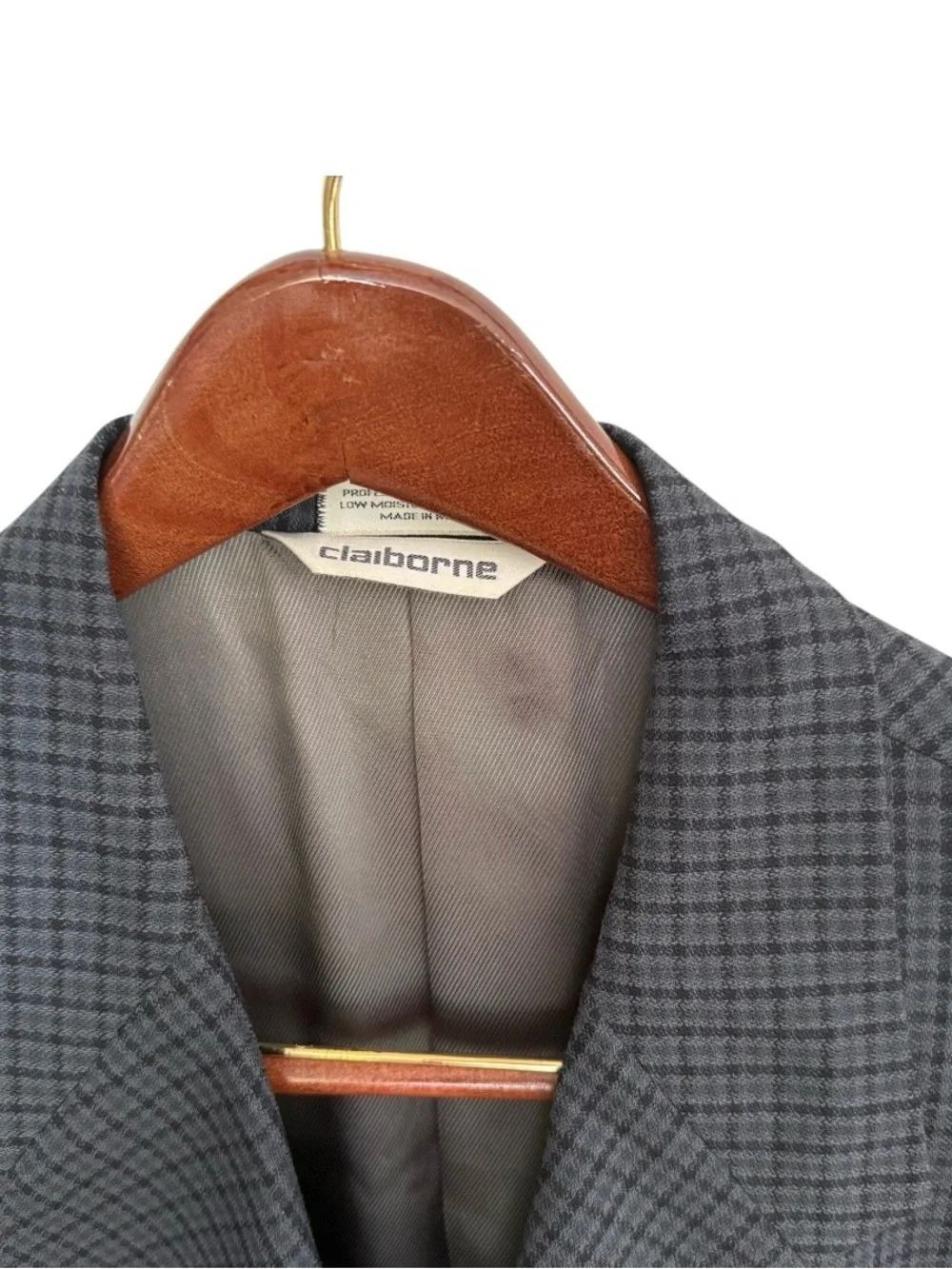 Claiborne Gray Checked Sport Coat Blazer